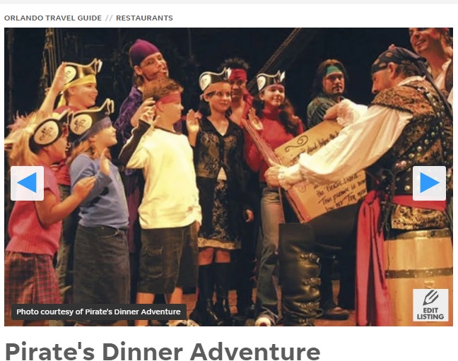 image for Pirates Dinner Adventure named in “The 10 Best” Restaurant Theater Reviews by USA Today Blog Post